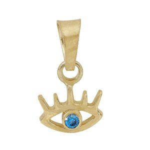 Real Gold Dainty Tiny Evil Eye Charm Stamped 10K *Pendant charm only - no chain*